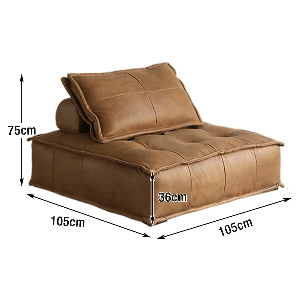 LIVARA Single Sofa Chair, PU Leather Upholstery, High-Density Sponge with Latex Layer, Independent Spring Seat, Supportive & Comfortable Design - Brown - Image 5