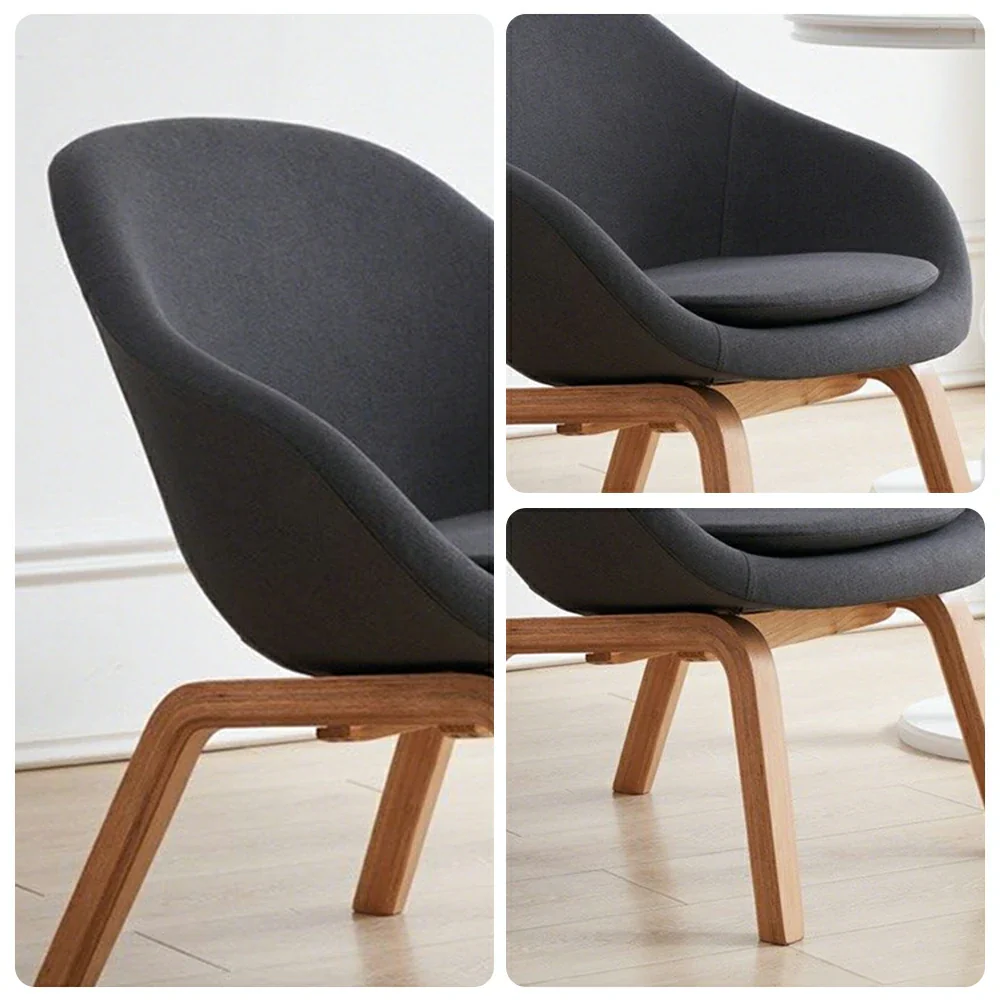 LIVARA Accent Chair - Ergonomic Pressure-Relief Design - Reinforced Solid Wood Frame - High-Density Foam & Cotton-Linen Upholstery - Grey - Image 3