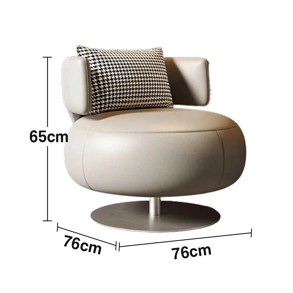 LIVARA Swivel Chair Soft Silicone Leather UTTP Honeycomb Foam High Resilience Modern Design - Grey - Image 5