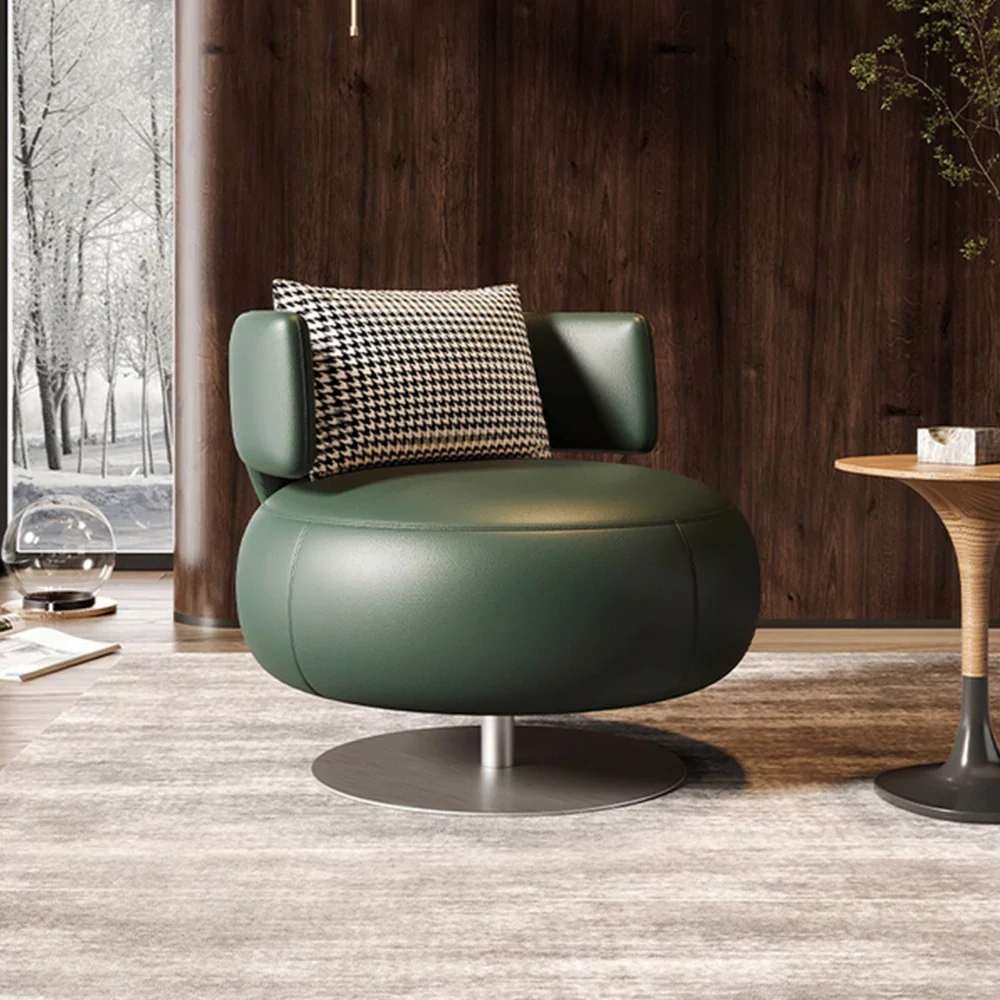 LIVARA Swivel Chair Soft Silicone Leather UTTP Honeycomb Foam High Resilience Modern Design - Green - Image 2