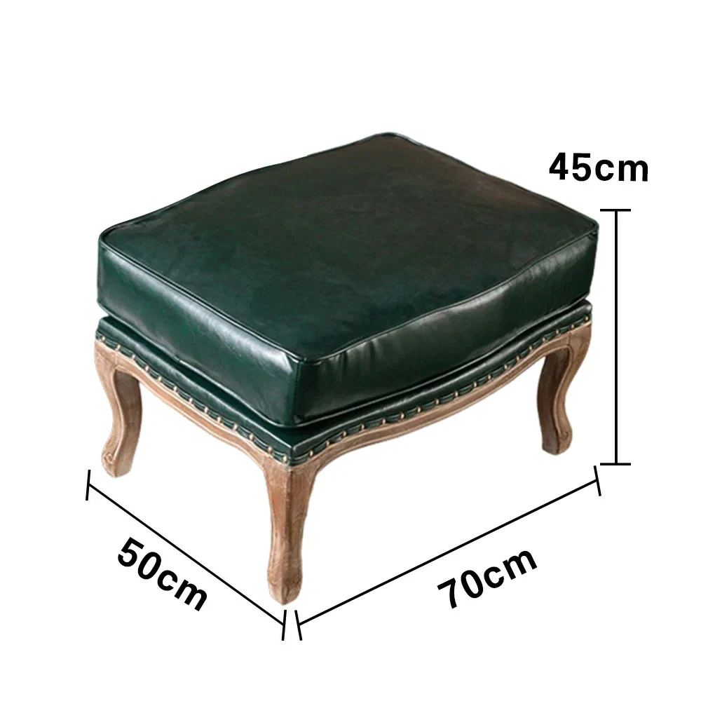 LIVARA Green Orchid Embroidered Linen Armchair with Matching Ottoman - Soft Linen Upholstery, High-Resilience Cushion, Solid Wood Frame - Green - Image 10