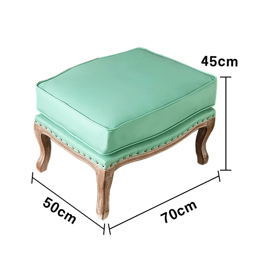 LIVARA Green Orchid Embroidered Linen Armchair with Matching Ottoman - Soft Linen Upholstery, High-Resilience Cushion, Solid Wood Frame - Green - Image 10