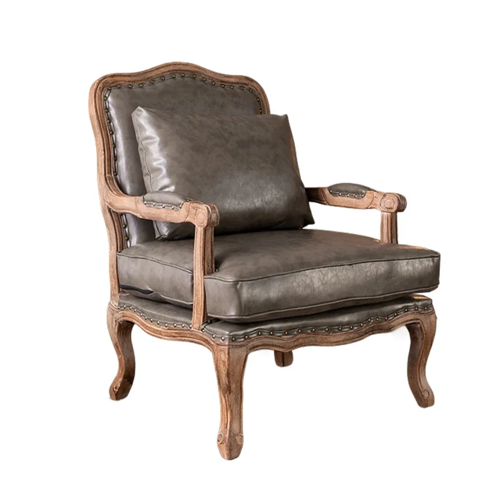 LIVARA Green Orchid Embroidered Velvet Armchair with Matching Ottoman - Soft Velvet Upholstery, High-Resilience Cushion, Solid Wood Frame - Grey