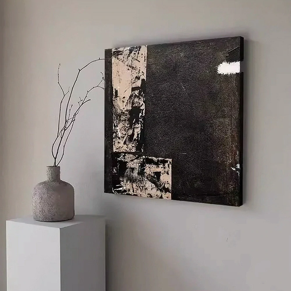 LIVARA Hand-Painted Oil Painting 60/100/140cm - Textured Abstract Design with Natural Brushwork Adds Warmth to Contemporary Décor - Image 2