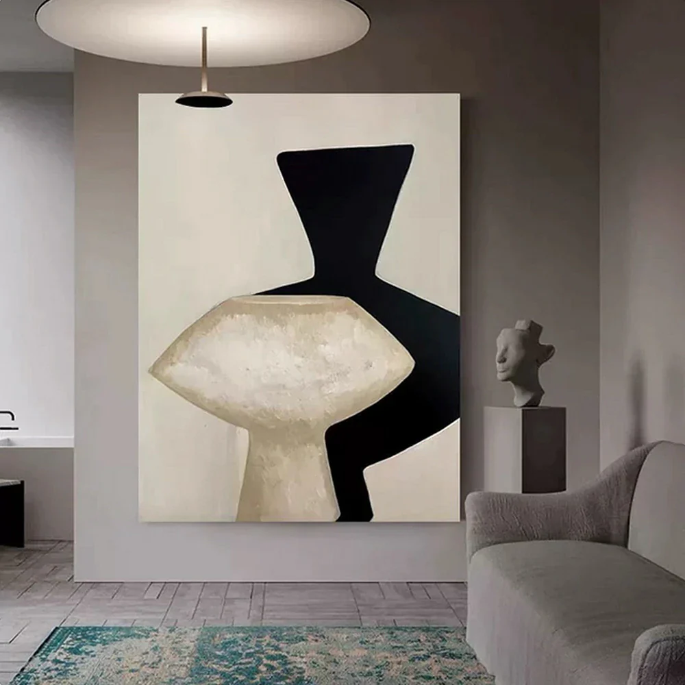 LIVARA Hand-Painted Oil Painting 60/80/120cm - Layered Abstract Canvas Design for Balanced and Refined Room Atmosphere - Image 2