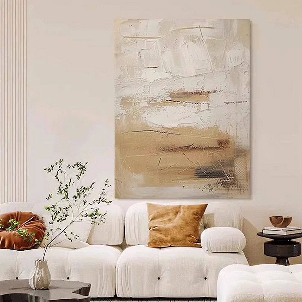 LIVARA Hand-Painted Oil Painting 60/80/120cm - Modern Textured Canvas in Calm Shades Creating Peaceful and Stylish Ambience - Image 2