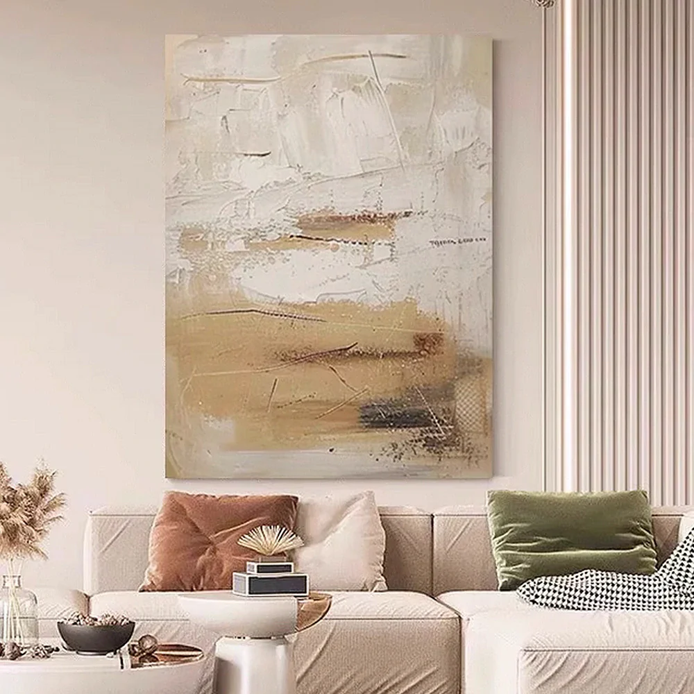 LIVARA Hand-Painted Oil Painting 60/80/120cm - Modern Textured Canvas in Calm Shades Creating Peaceful and Stylish Ambience - Image 4