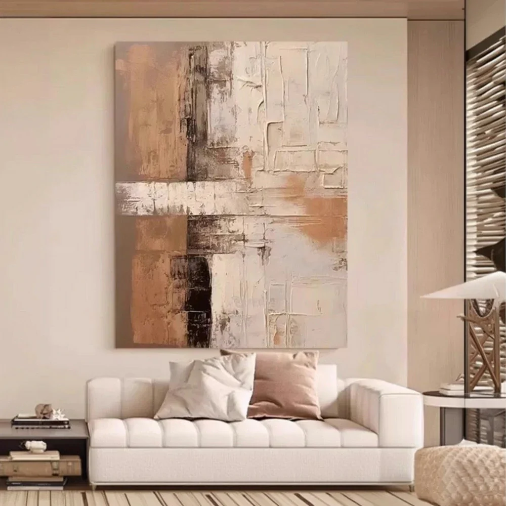 LIVARA Hand-Painted Oil Painting 60/80/120cm - Elegant Neutral Artwork That Harmonises with Simple and Light Interiors - Image 2