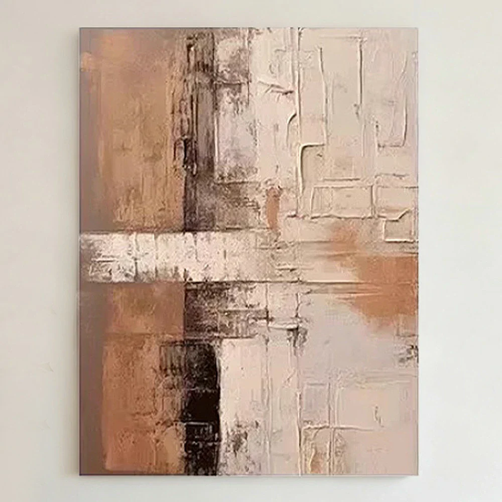 LIVARA Hand-Painted Oil Painting 60/80/120cm - Elegant Neutral Artwork That Harmonises with Simple and Light Interiors - Image 3