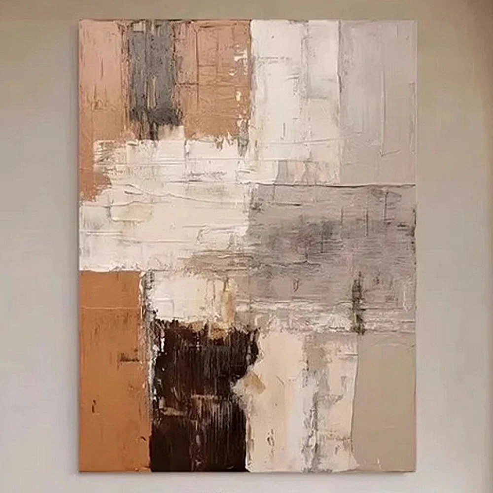 LIVARA Hand-Painted Oil Painting 60/80/120cm - Subtle Tones and Layered Brushstrokes Create a Relaxed and Sophisticated Ambience - Image 3