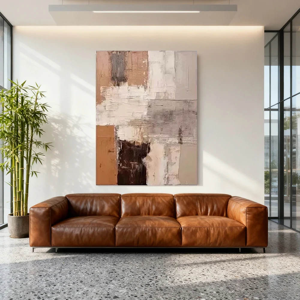LIVARA Hand-Painted Oil Painting 60/80/120cm - Subtle Tones and Layered Brushstrokes Create a Relaxed and Sophisticated Ambience - Image 4