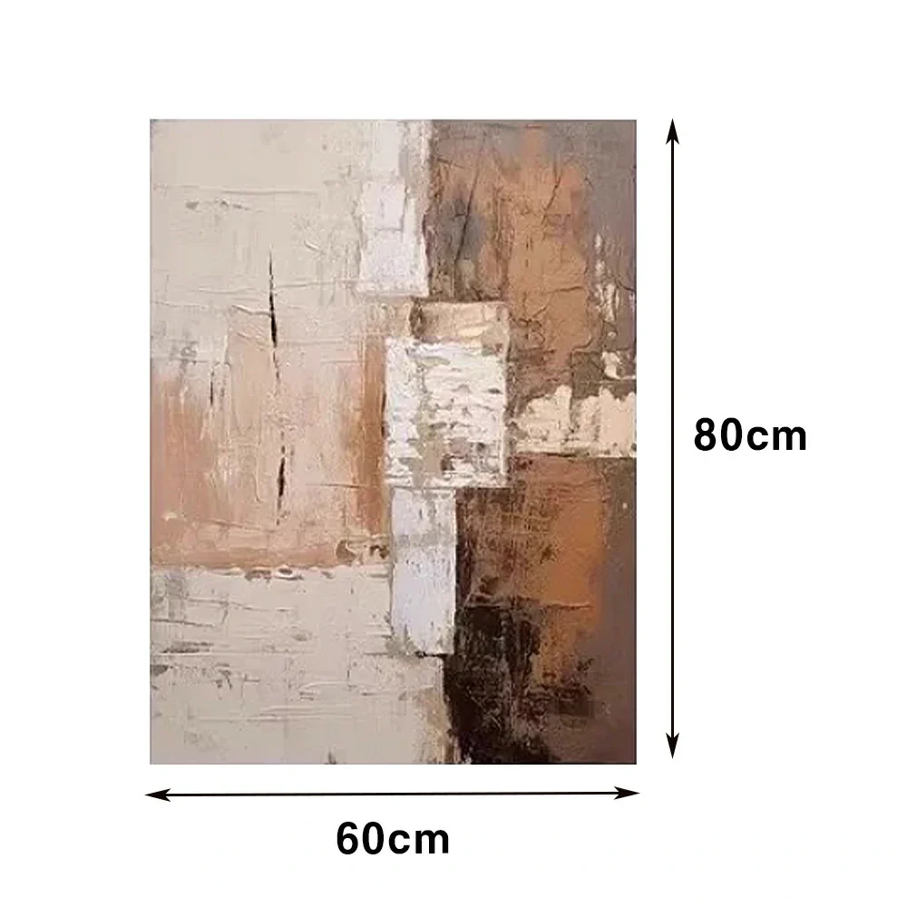 LIVARA Hand-Painted Oil Painting 60/80/120cm - Soft Neutrals and Fluid Shapes Form a Peaceful Centrepiece for Home Walls - Image 5