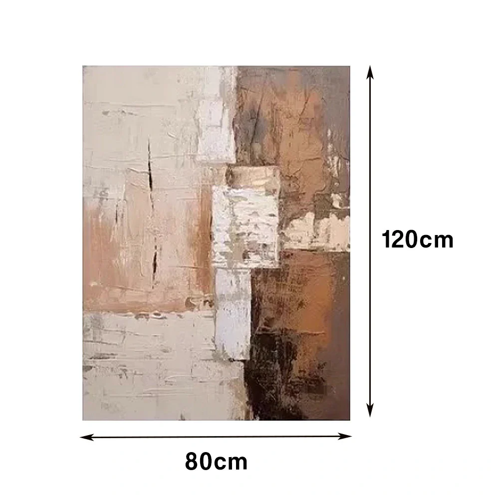LIVARA Hand-Painted Oil Painting 60/80/120cm - Soft Neutrals and Fluid Shapes Form a Peaceful Centrepiece for Home Walls - Image 6