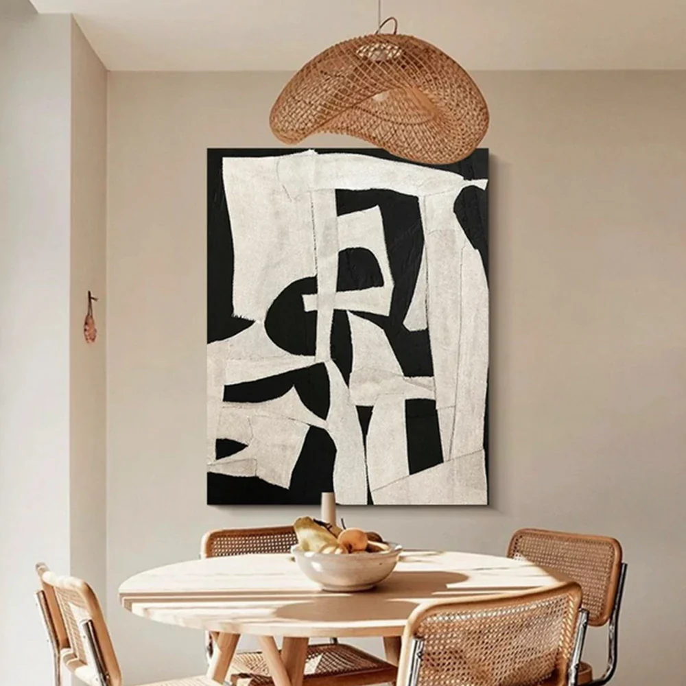 LIVARA Hand-Painted Oil Painting 60/80/120cm - Soft Neutral Shades and Clean Lines Create a Peaceful and Stylish Wall Accent - Image 2