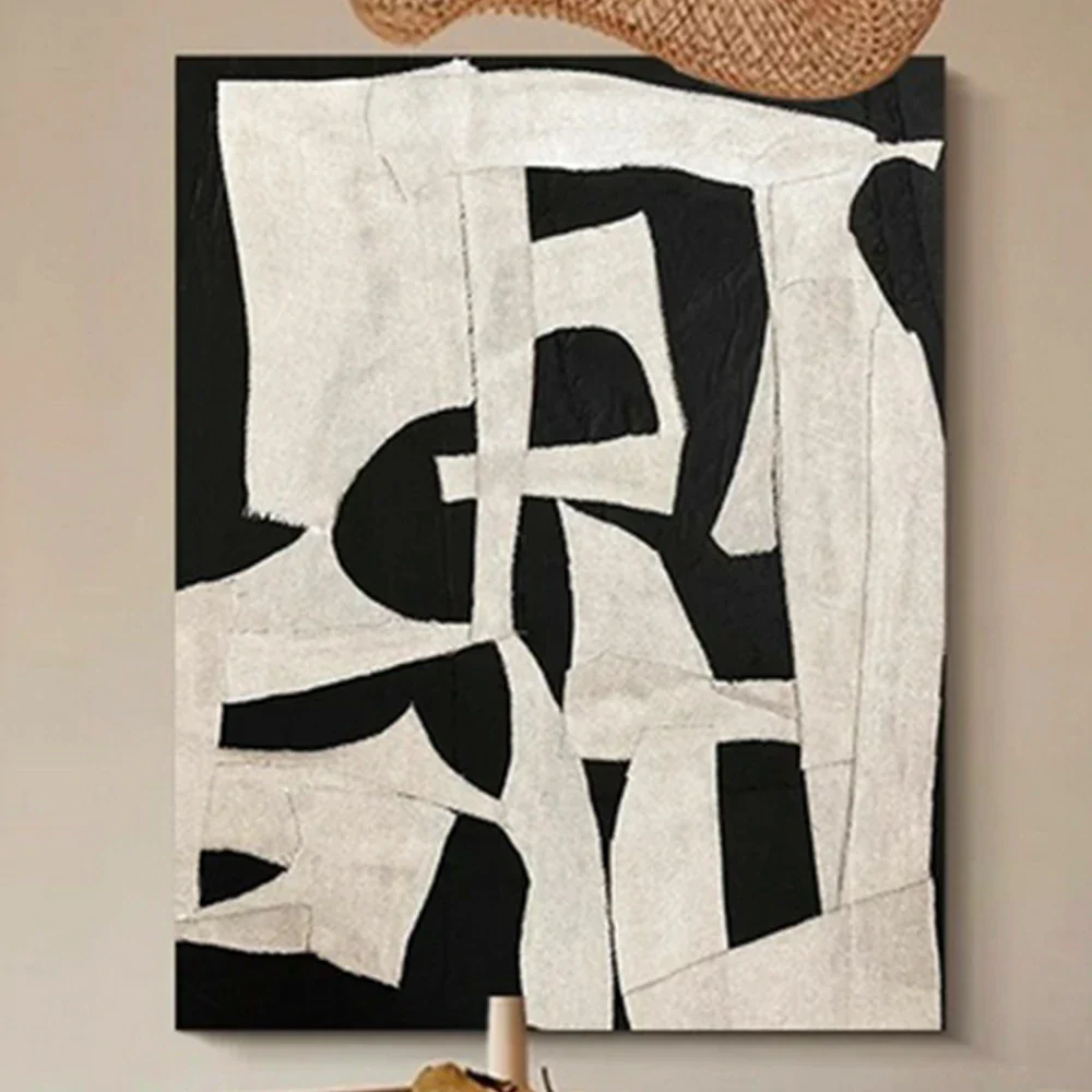 LIVARA Hand-Painted Oil Painting 60/80/120cm - Soft Neutral Shades and Clean Lines Create a Peaceful and Stylish Wall Accent - Image 3