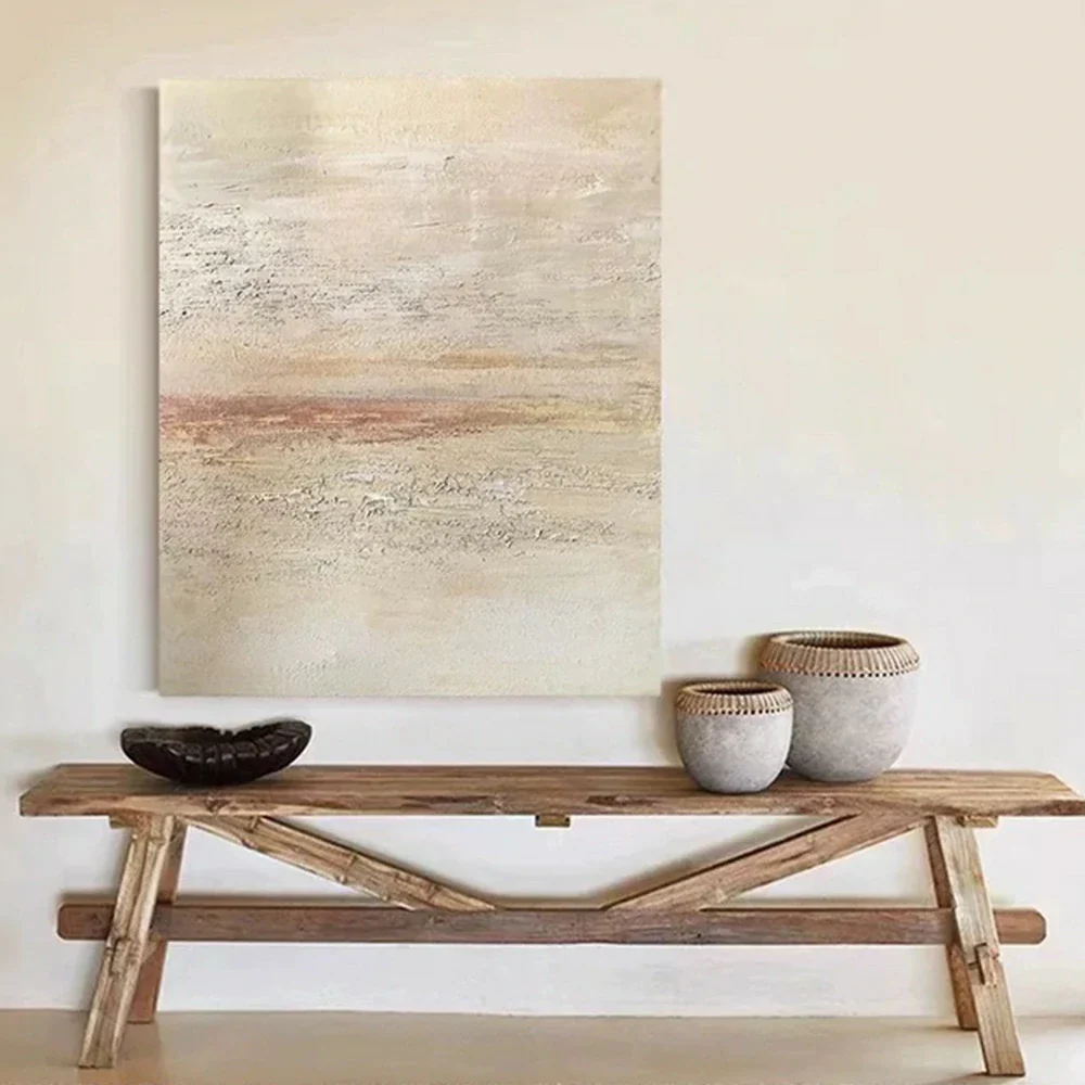 LIVARA Hand-Painted Oil Painting 60/80/120cm - Elegant Neutral Artwork Combining Soft Brush Texture and Refined Contemporary Style - Image 2