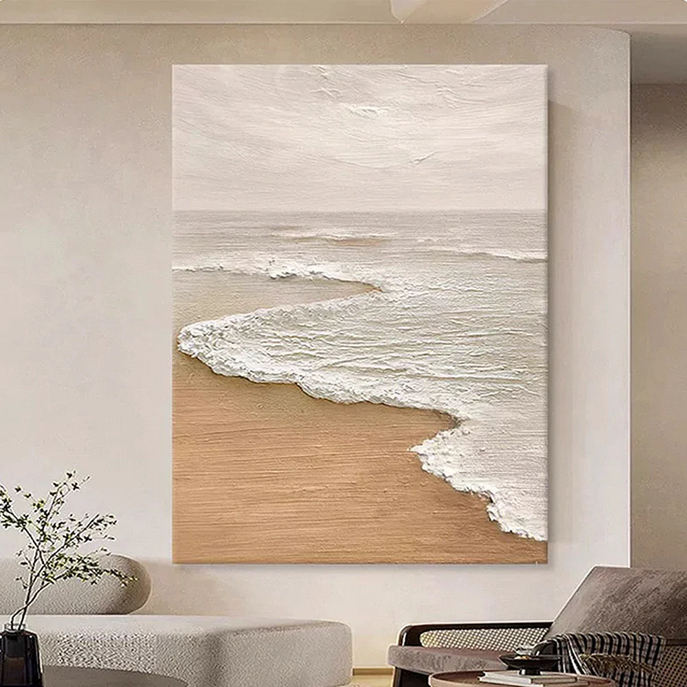 LIVARA Hand-Painted Oil Painting 60/80/120cm - Minimalist Neutral Tones on Textured Canvas Bring Elegance and Harmony to Your Home - Image 2