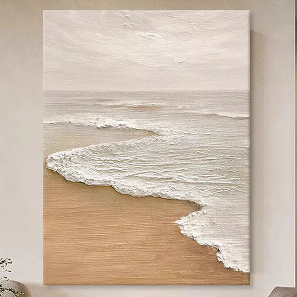 LIVARA Hand-Painted Oil Painting 60/80/120cm - Minimalist Neutral Tones on Textured Canvas Bring Elegance and Harmony to Your Home - Image 3
