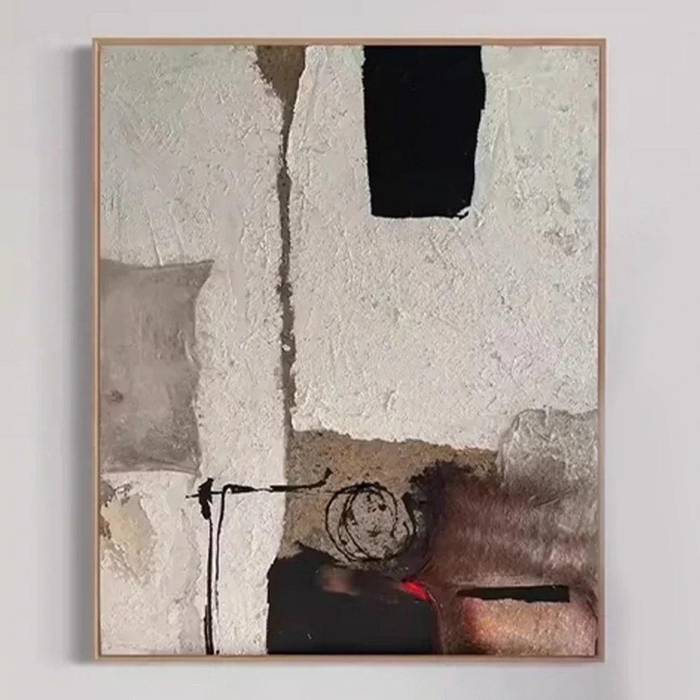 LIVARA Hand-Painted Oil Painting 60/80/120cm - Neutral Abstract Piece That Adds Depth and Balance to Minimalist Home Décor - Image 3