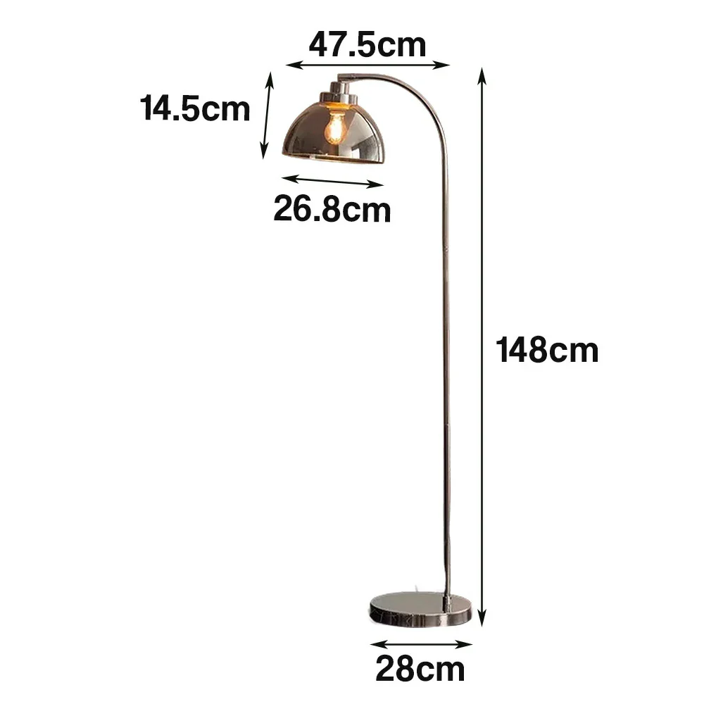 LIVARA Floor Lamp Soft Ambient Lighting Glass Shade Iron Base with Foot Switch Geometric Design - Image 5