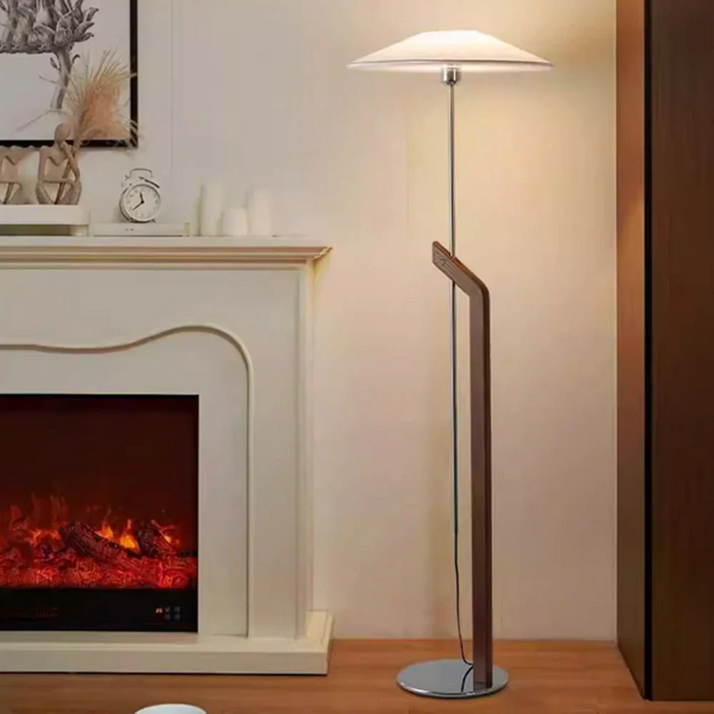 LIVARA Height Adjustable Floor Lamp 3 Colour Lighting Fabric Shade Iron Base Durable Metal Design - Image 2