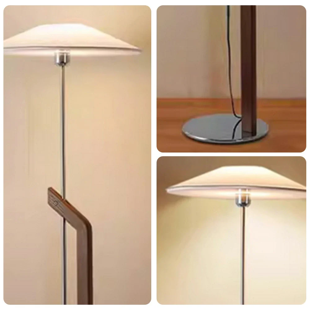 LIVARA Height Adjustable Floor Lamp 3 Colour Lighting Fabric Shade Iron Base Durable Metal Design - Image 3