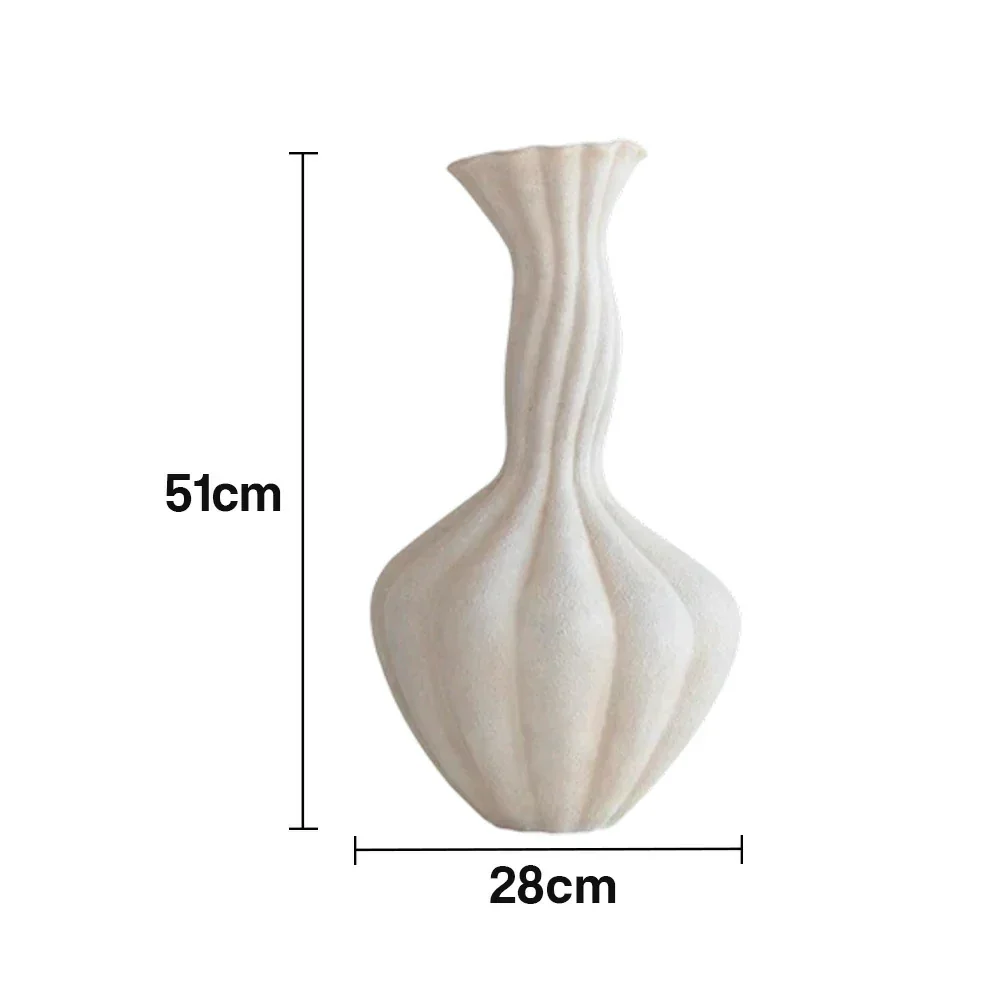 LIVARA Ceramic Vase Ornament 14cm Outer Opening Decorative Art Object Matte Ceramic Handcrafted Stone-Texture Design - Image 5