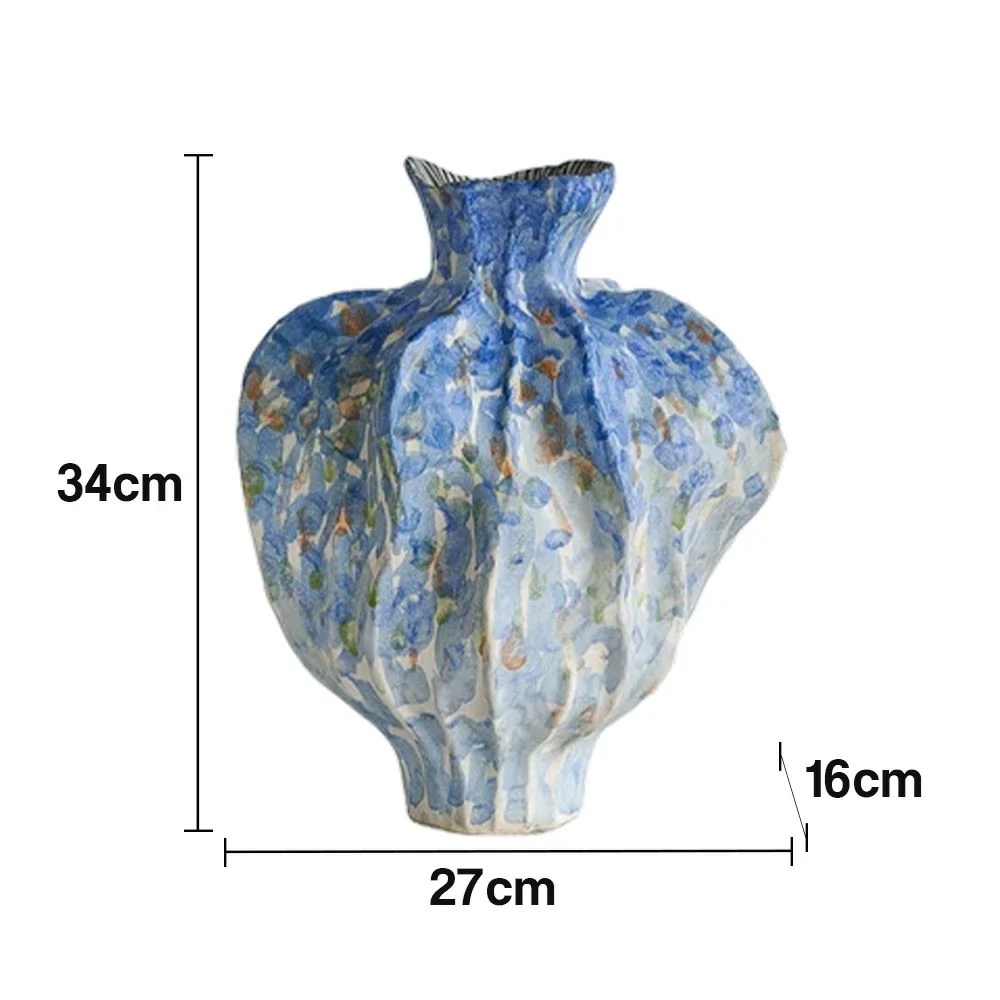 LIVARA Ceramic Vase Ornament Lakeside Stardust Theme Artistic Home Display Matte Ceramic Handcrafted Stone-Texture Design - Image 5