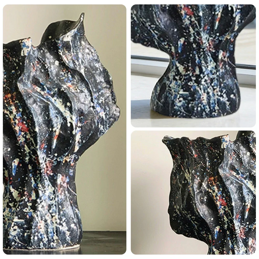 LIVARA Ceramic Vase Ornament Abstract Expressionist Motif Decorative Art Object Matte Ceramic Handcrafted Textured Finish - Image 3