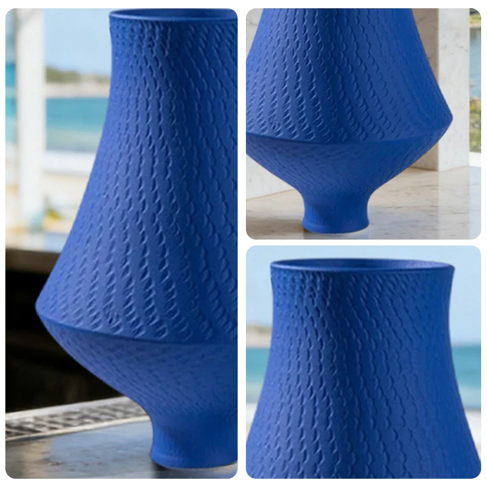 LIVARA Ceramic Vase Ornament Klein Blue Modern Design Artistic Home Decor Matte Ceramic Handcrafted Finish - Image 3