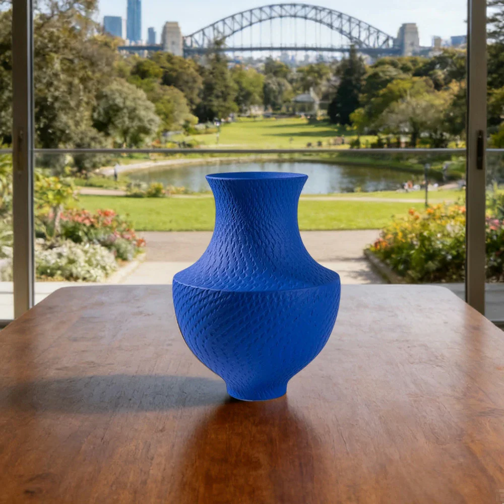 LIVARA Ceramic Vase Ornament Designer Klein Blue Palette Artistic Home Display Matte Ceramic - Image 4