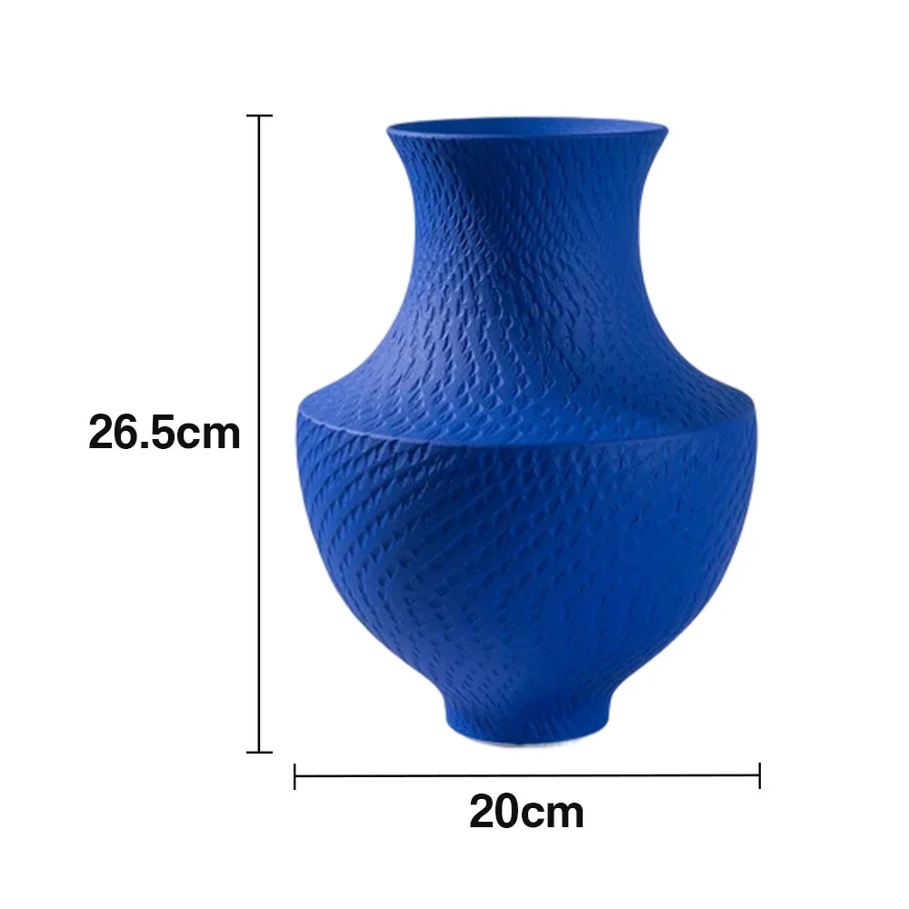 LIVARA Ceramic Vase Ornament Designer Klein Blue Palette Artistic Home Display Matte Ceramic - Image 5