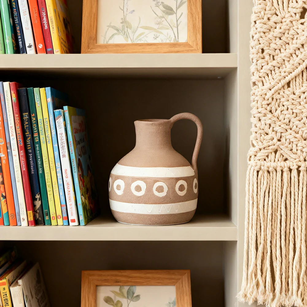 LIVARA Ceramic Vase Ornament Stable Solid Silhouette Artistic Home Display Matte Ceramic Stone-Texture Finish - Image 4