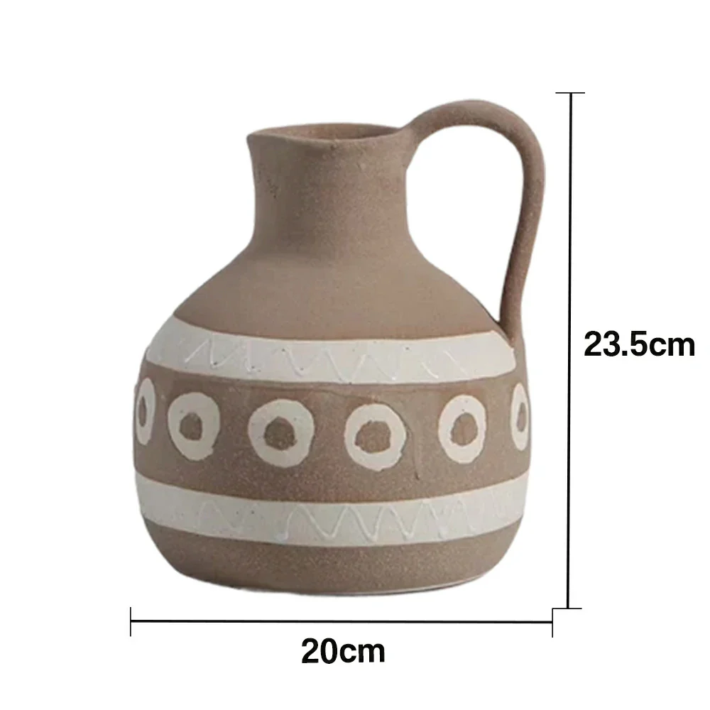 LIVARA Ceramic Vase Ornament Stable Solid Silhouette Artistic Home Display Matte Ceramic Stone-Texture Finish - Image 5