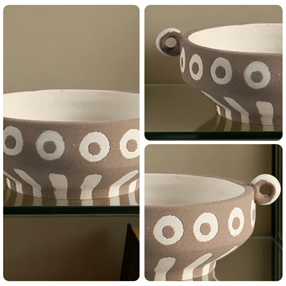 LIVARA Ceramic Vase Ornament Multi-Space Styling Artistic Home Decor Matte Ceramic Stone-Texture Design - Image 3
