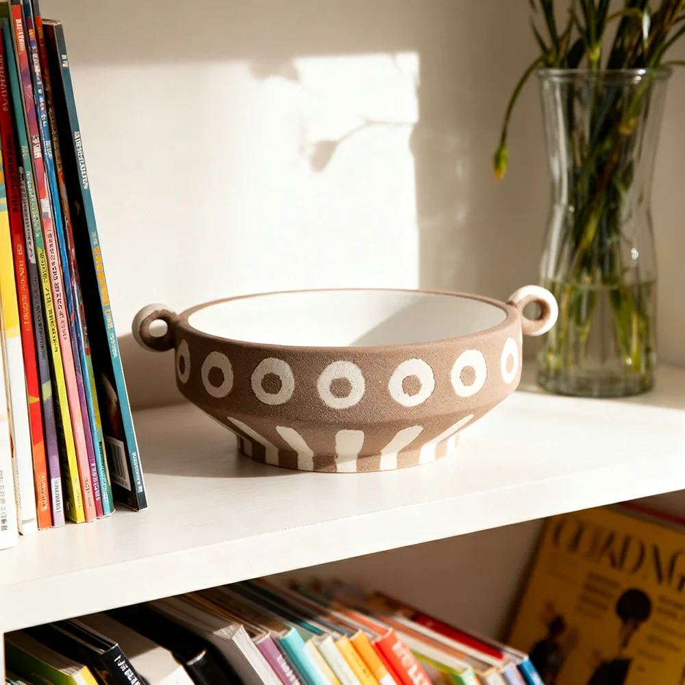 LIVARA Ceramic Vase Ornament Multi-Space Styling Artistic Home Decor Matte Ceramic Stone-Texture Design - Image 4