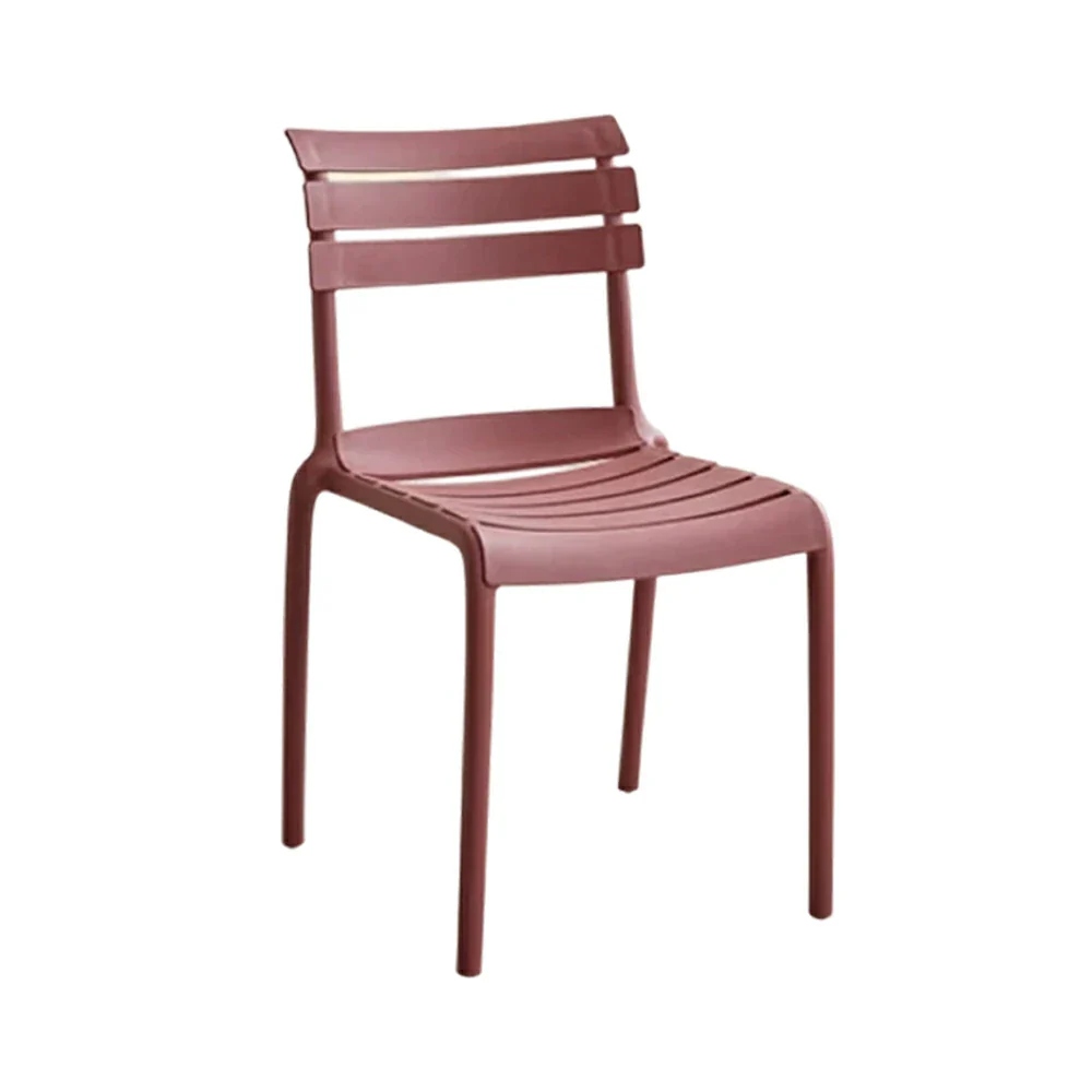 LIVARA Dining Chair - Ergonomic Curved Backrest, One-Piece Reinforced Frame, Durable Water-Resistant Shell, Armrest or Armless Options - Red - Image 6