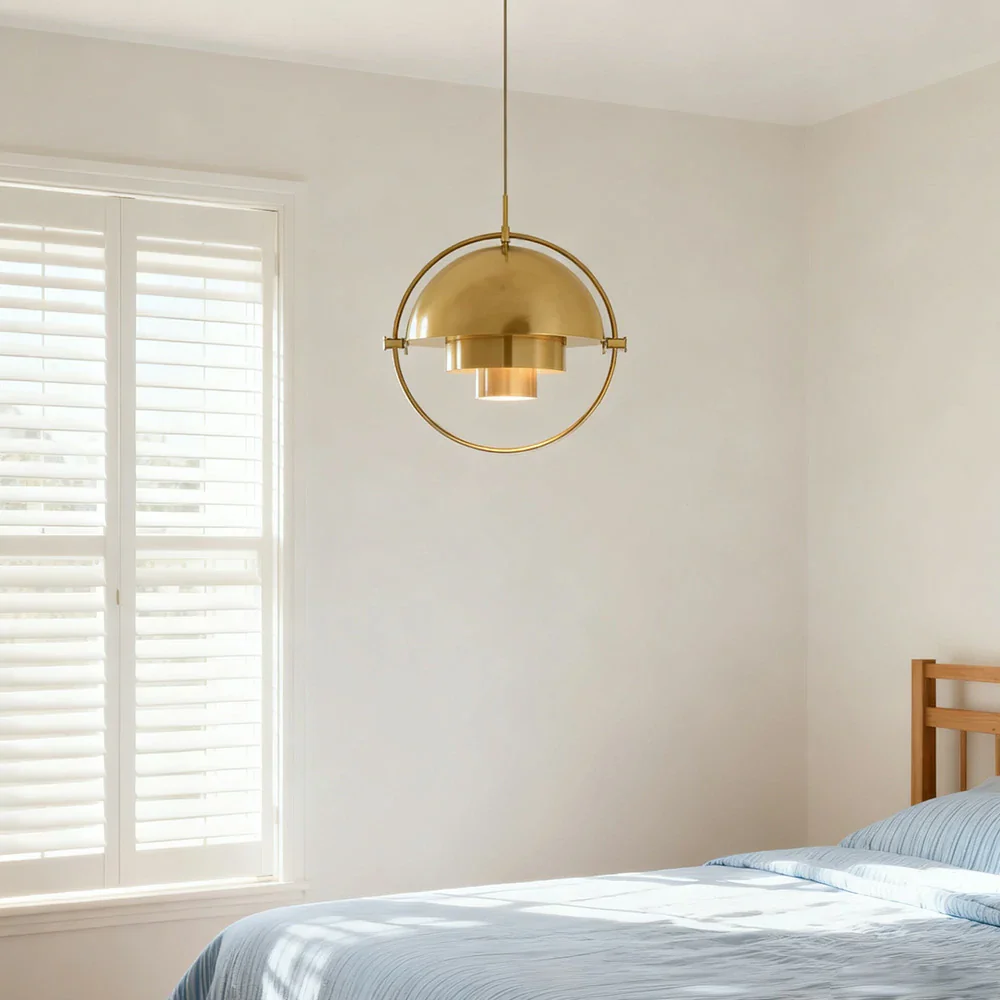 LIVARA 28/32cm Pendant Light Modern Adjustable Brushed Metal Shade Multi-layer Metal Structure Soft Light Diffusion & Exquisite Craftsmanship - Gold - Image 4