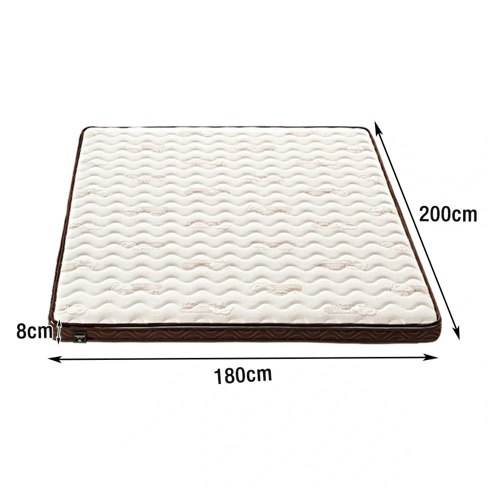 LIVARA Foldable Latex Coir Mattress 120/150/180cm - 8cm Thick, Resilient Support, Antibacterial, Breathable Cotton Surface, Safe Rounded Corners - Image 8