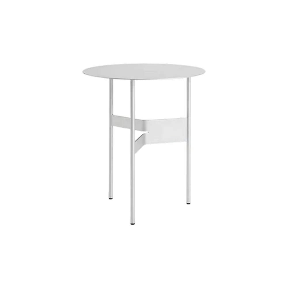LIVARA Modern Side Table - Powder-Coated Steel Frame - Scratch & Rust Resistant - Compact Multi-Use Accent Table - Silver