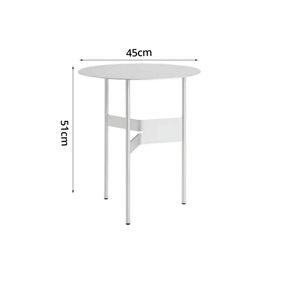 LIVARA Modern Side Table - Powder-Coated Steel Frame - Scratch & Rust Resistant - Compact Multi-Use Accent Table - Silver - Image 5