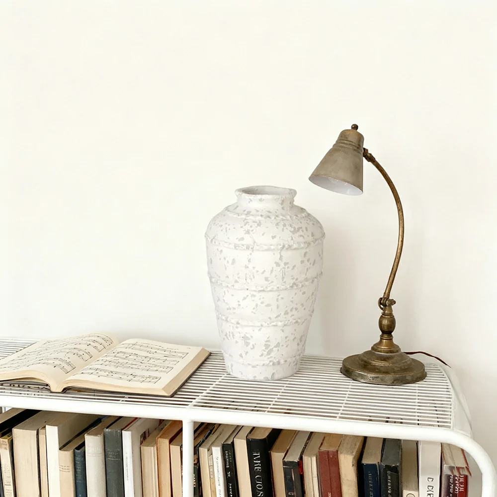 LIVARA Ceramic Vase Ornament Minimal Branch-Textured Vessel Not Suitable for Water Artistic Home Display Matte Ceramic Stone-Texture Finish - Image 4