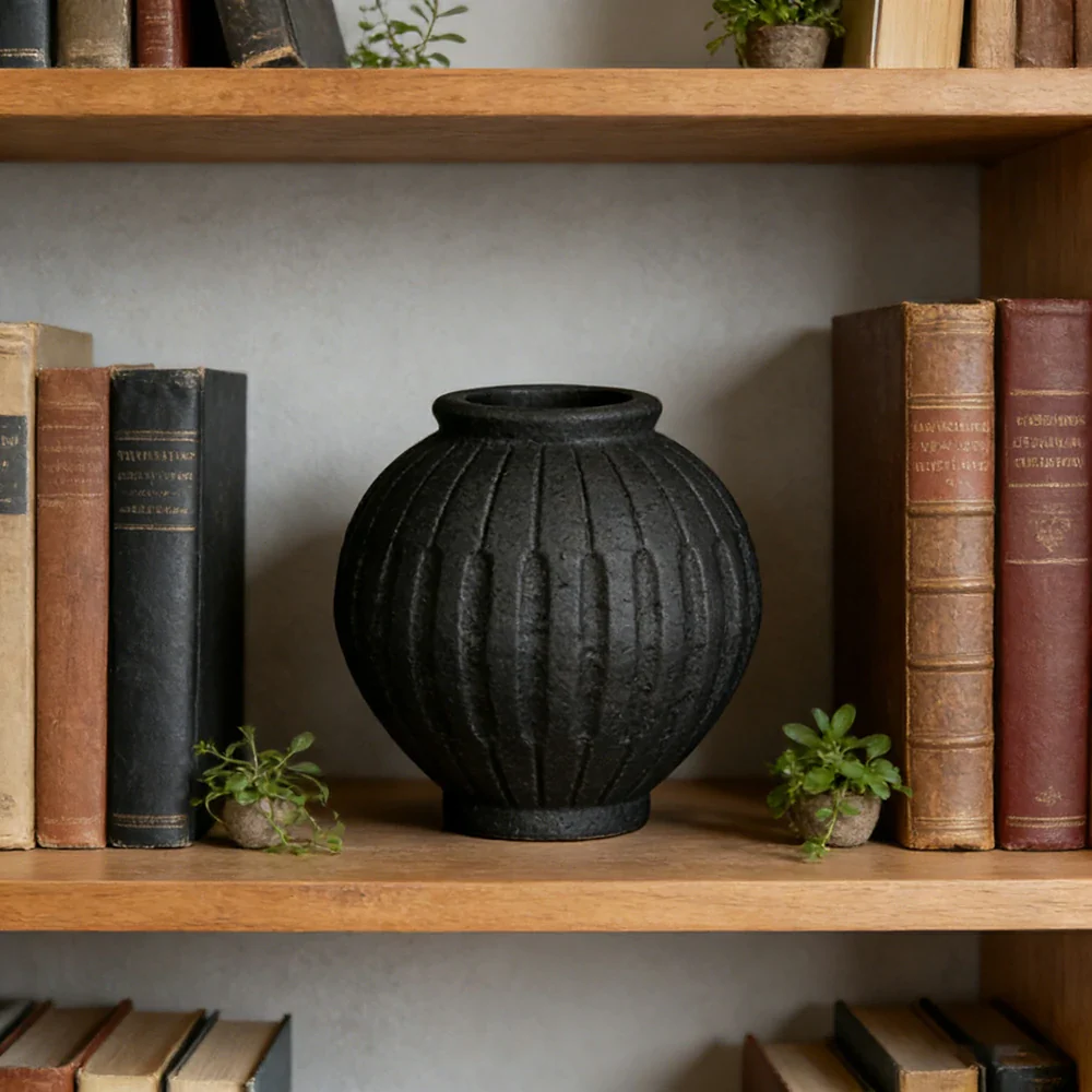 LIVARA Ceramic Vase Ornament Ancient Rustic Pottery Texture Display Vessel Not Recommended for Water Artistic Space Accent - Image 4