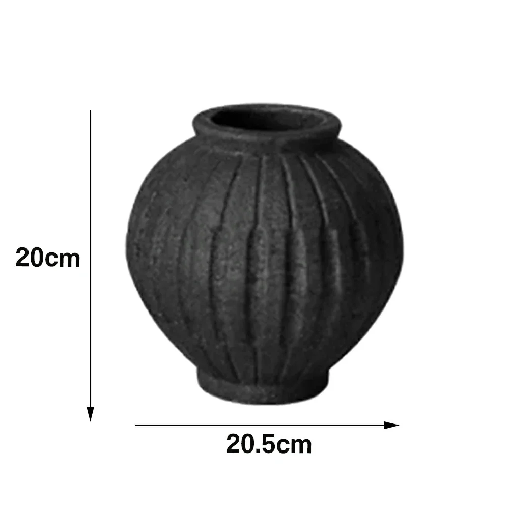 LIVARA Ceramic Vase Ornament Ancient Rustic Pottery Texture Display Vessel Not Recommended for Water Artistic Space Accent - Image 5