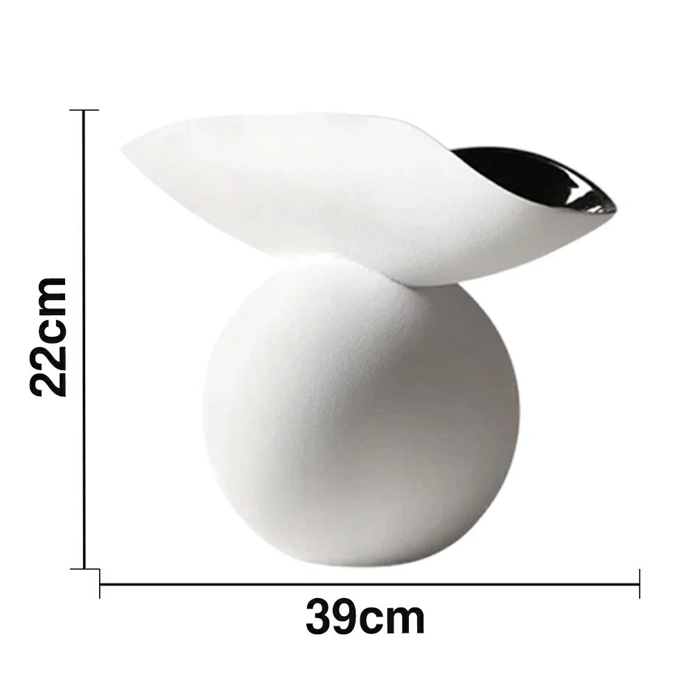LIVARA Ceramic Vase Ornament Morning Dew Decorative Piece Artistic Home Display Matte Ceramic Calm Natural Texture - White - Image 5