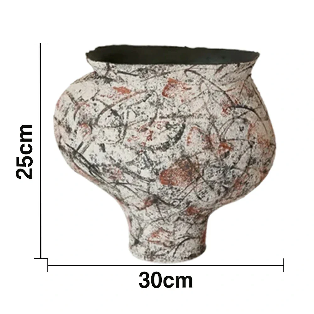 LIVARA Ceramic Vase Ornament Textured Graffiti Vessel Water-Propagation Ready Artistic Home Display Matte Ceramic Handcrafted Finish - Image 5