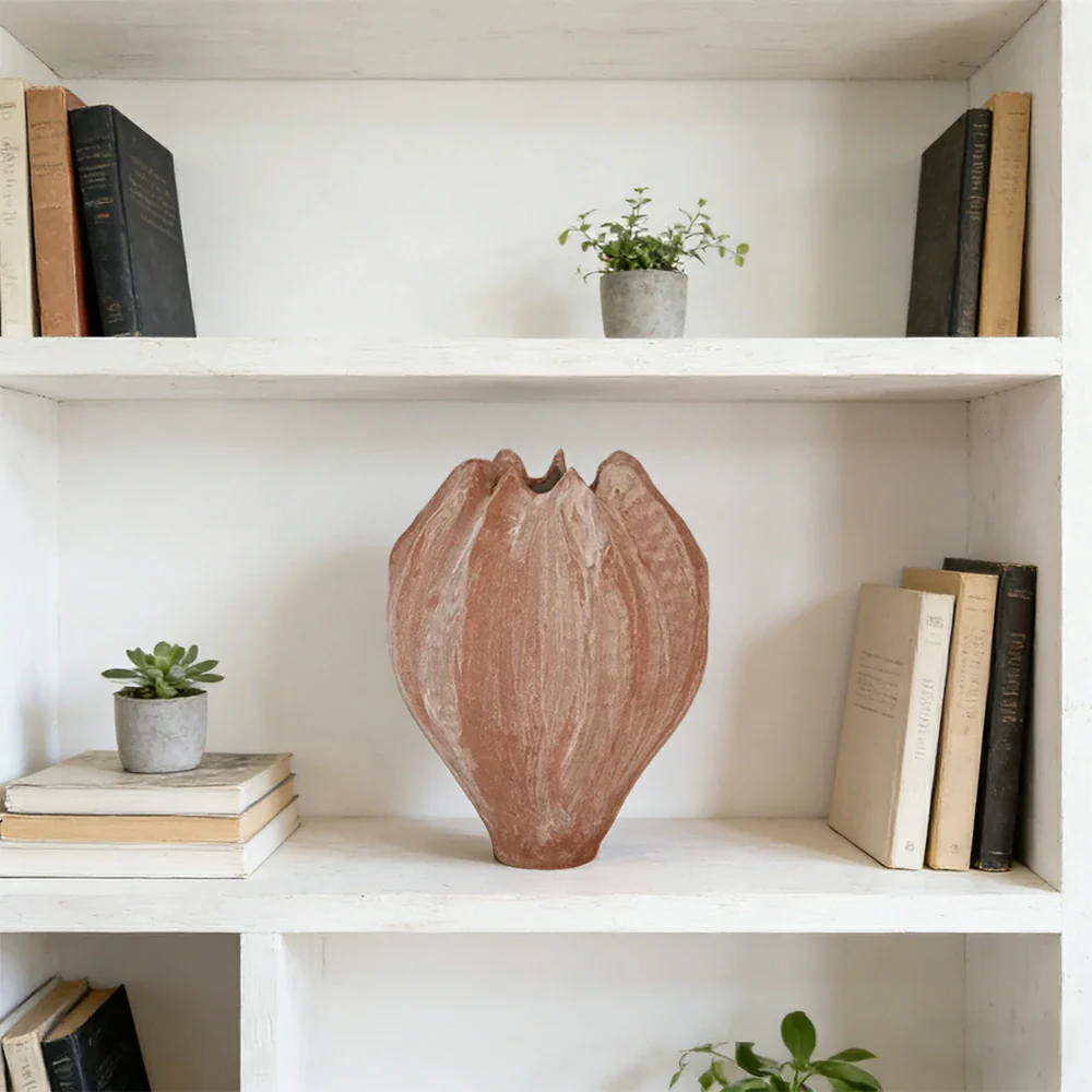 LIVARA Ceramic Vase Ornament Floral Bud–Inspired Design Decorative Art Vessel Matte Ceramic Natural Silhouette - Image 2