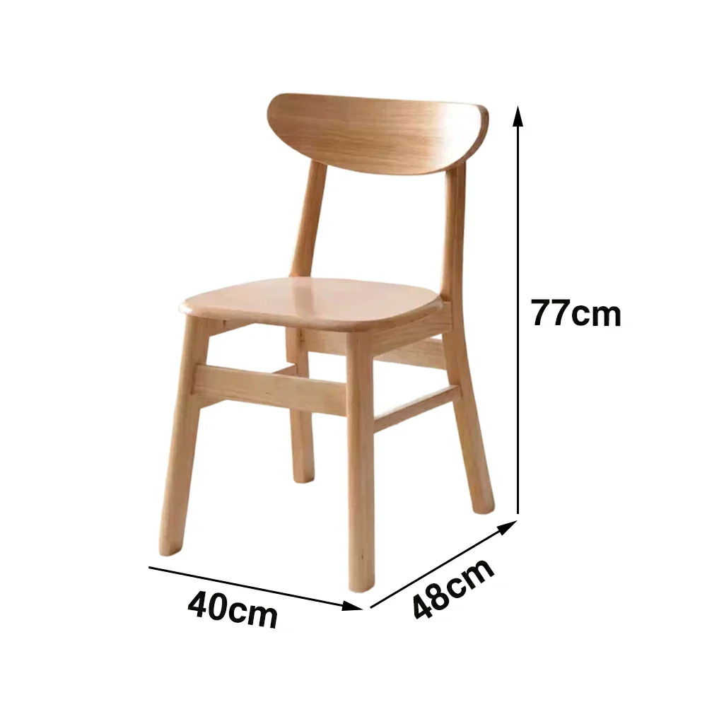 LIVARA Dining Chair - Ergonomic Curved Backrest, Reinforced Crossbar Frame, Wide Deep Seat, Anti-Slip Floor Protectors - Wood - Image 5