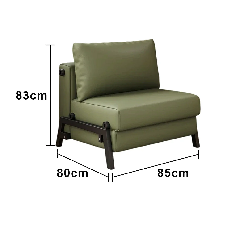 LIVARA 85/100cm Convertible Sofa Bed, Pet-Scratch Resistant Upholstery, High-Density Foam, Reinforced Larch Wood Frame, Space-Saving Design - Dark Green - Image 5