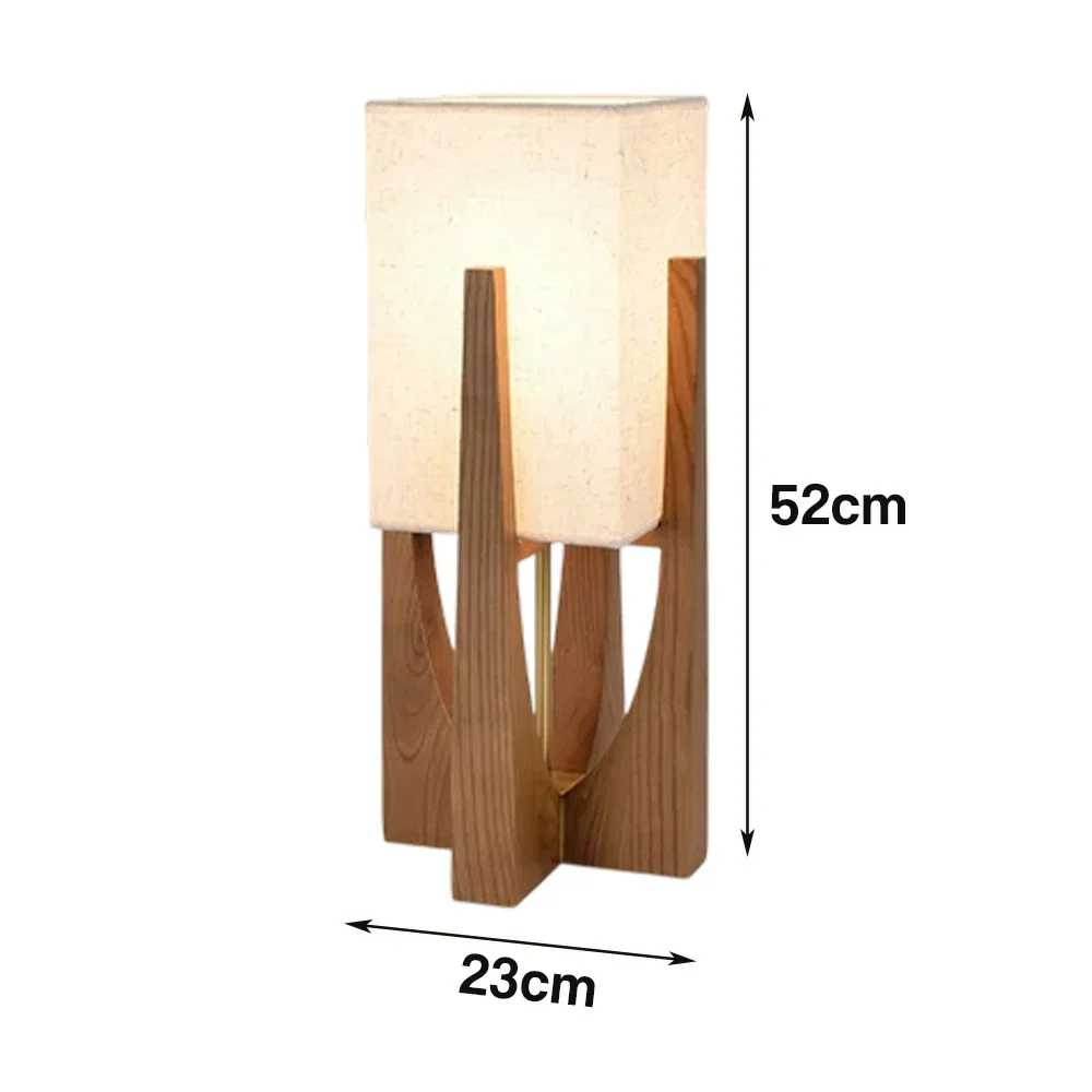 LIVARA Floor Lamp 52/82/145cm Soft Lighting Cotton-Linen Shade Ash Wood Body Brass Hardware Premium Design - Walnut - Image 5